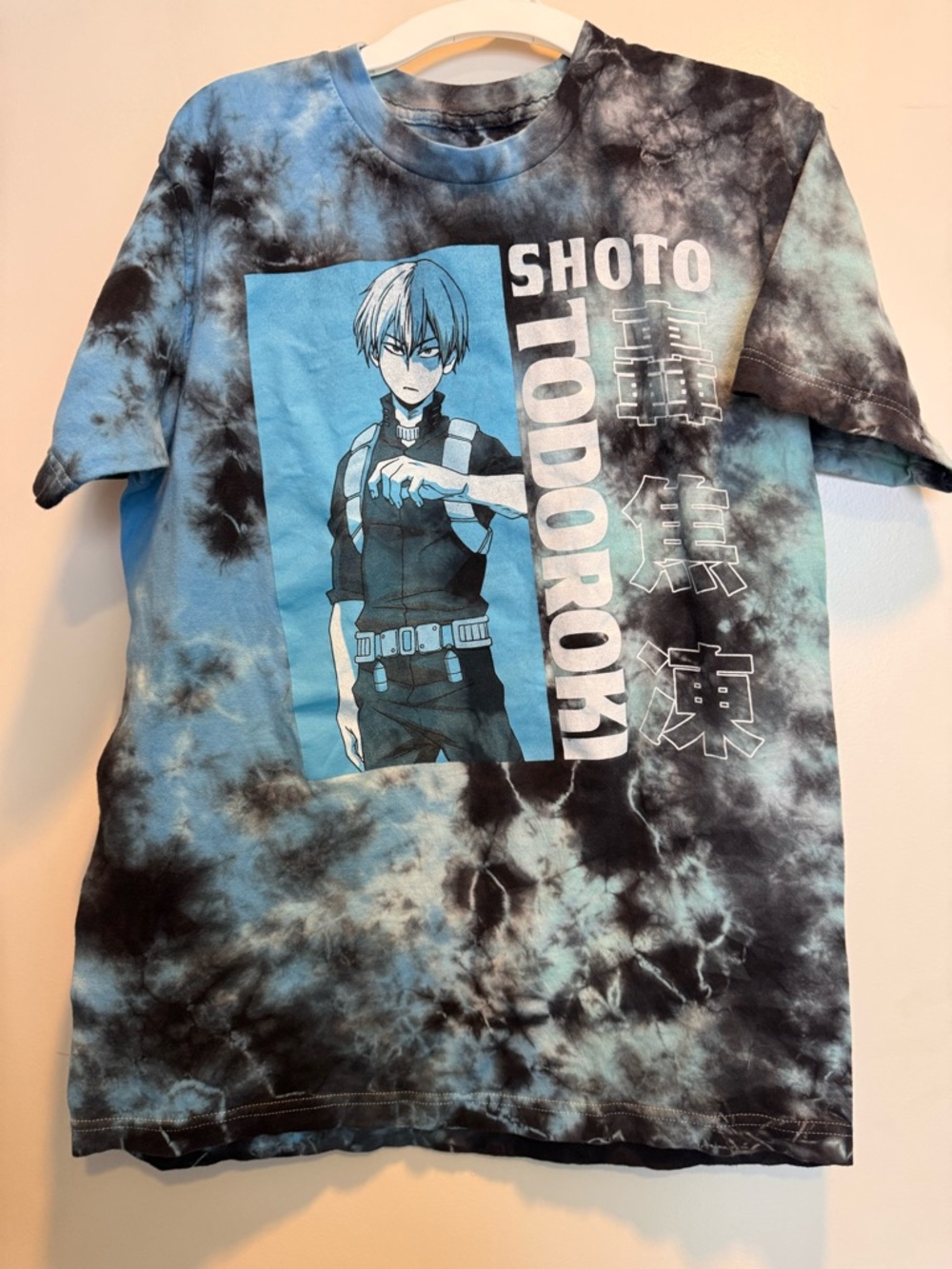 Shoto Todoroki Tie-Dye Graphic Tee - Blue & Black